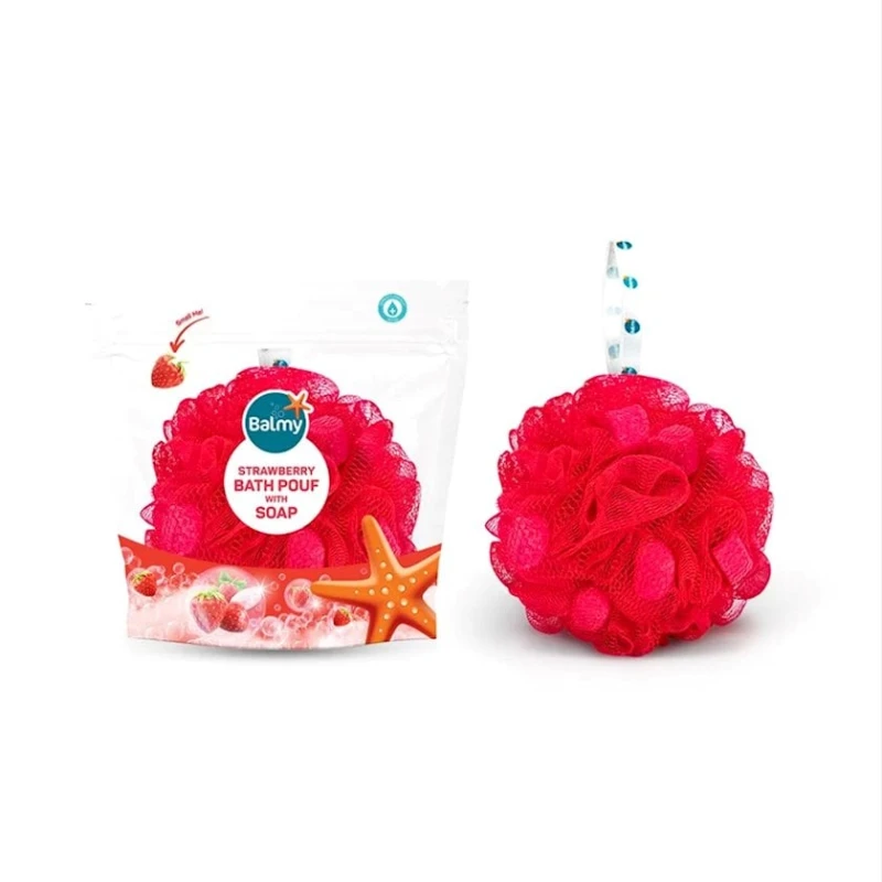 Lif Balmy Bath Pouf with Strawberry Soap Lif Balmy Bath Pouf with Strawberry Soap
