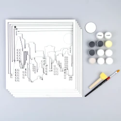 Набор 3D картина Rosa Talent Мегаполис, ДВП грунтованное, 6 слоев, 30х30 см Набор 3D картина Rosa Talent Мегаполис, ДВП грунтованное, 6 слоев, 30х30 см