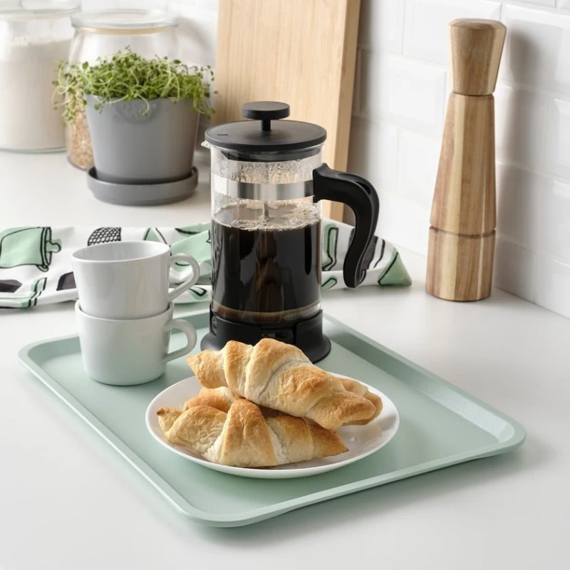 Поднос IKEA Tillgang, пластик, 37x29 см, бледно-зеленый Поднос IKEA Tillgang, пластик, 37x29 см, бледно-зеленый