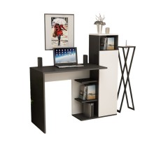 Yazı masası Ev Plus 12115878, LDSP, antrasit/ağ, 120x120x44 sm