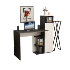 Yazı masası Ev Plus 12115878, LDSP, antrasit/ağ, 120x120x44 sm