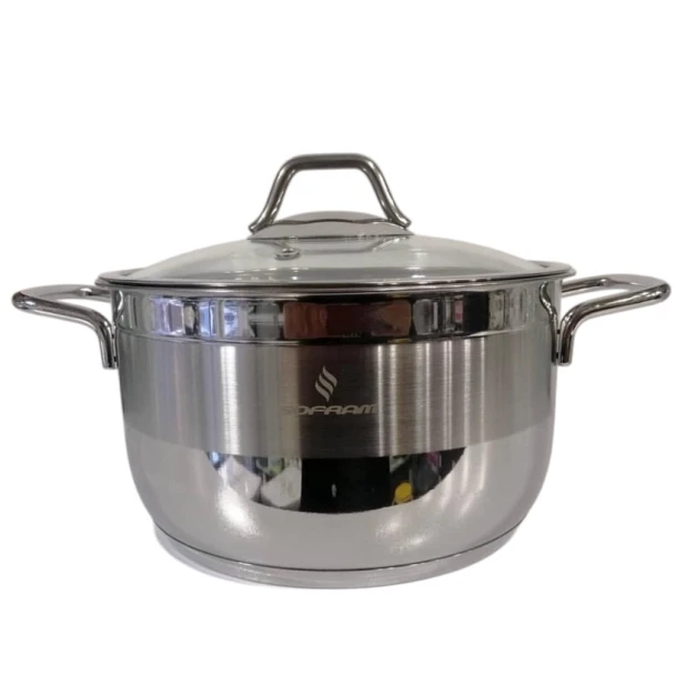 Кастрюля, нержавеющая сталь, серебристая, 32 см