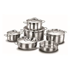 Набор посуды Korkmaz Alfa A1641, 6 шт, 18/22/24/26/26/30 см, нержавеющая сталь, с крышкой, серебристый