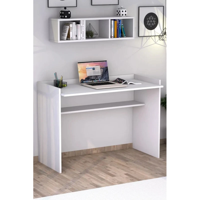 Yazı masası Sera ev_12551119, LDSP, ağ, 118x52x90 sm