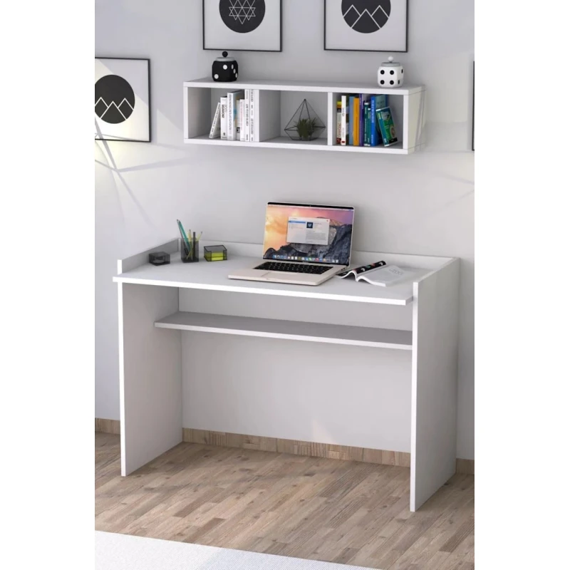 Yazı masası Sera ev_12551119, LDSP, ağ, 118x52x90 sm