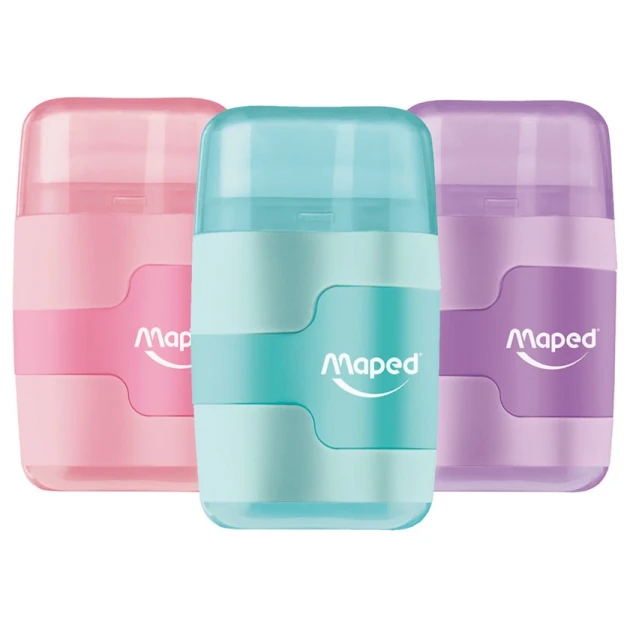Точилка Maped Connect Duo Pastel, c контейнером для стружки, в ассортименте Точилка Maped Connect Duo Pastel, c контейнером для стружки, в ассортименте