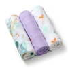 Набор пеленок Babyono Muslin 397/08, хлопок/бамбук, фиолетовый/белый, 0–6 мес, унисекс, 70x70 см, 3 шт Набор пеленок Babyono Muslin 397/08, хлопок/бамбук, фиолетовый/белый, 0–6 мес, унисекс, 70x70 см, 3 шт