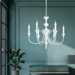 Люстра подвесная Şəms Aydınlatma 85024-8, 8 E14, белый глянец, размер 60x70 см - 8133-8 WT Люстра подвесная Şəms Aydınlatma 85024-8, 8 E14, белый глянец, размер 60x70 см - 8133-8 WT