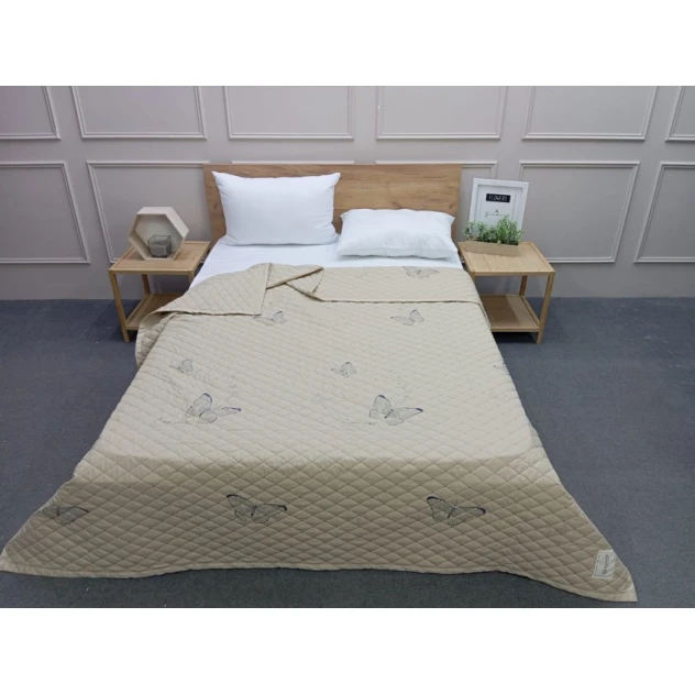 Pled-örtük Hanzade SHA-00006381, satin, bej, bir yarım, 160x230 sm