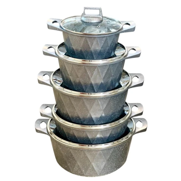 Набор кастрюль VK SHA-00005942, гранит, серый, 20/24/28/32 см, 5 шт Набор кастрюль VK SHA-00005942, гранит, серый, 20/24/28/32 см, 5 шт