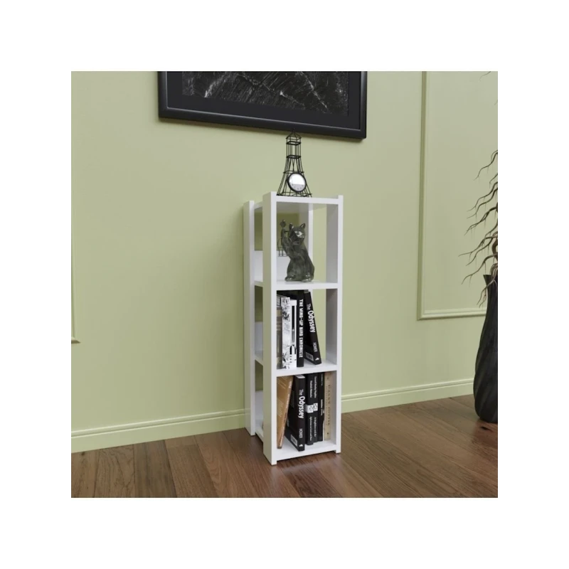 Stellaj 3563_StellajGostWhite, 23x30x80 sm, LDSP, ağ