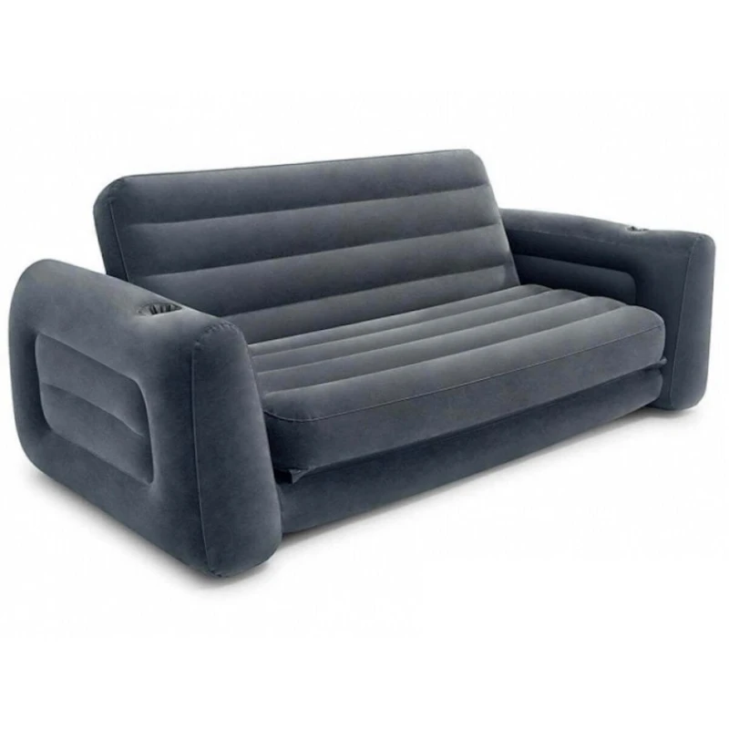 Двухспальный надувной диван-трансформер Intex Pull-Out Sofa 66552, черный, 203x224x66 см