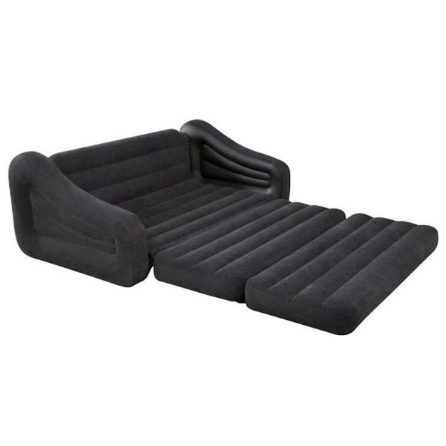 Двухспальный надувной диван-трансформер Intex Pull-Out Sofa 66552, черный, 203x224x66 см