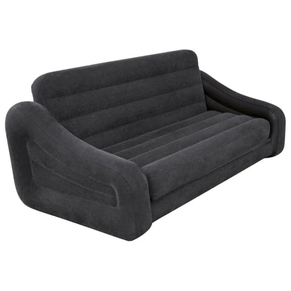 Двухспальный надувной диван-трансформер Intex Pull-Out Sofa 66552, черный, 203x224x66 см