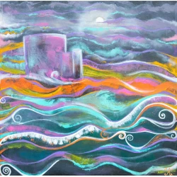 Rəsm Art by Ulviya Kakhramanova Xəzərin melodiyası, kətan, yağlı, 80х80 sm