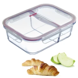 Контейнер для хранения продуктов Westmark, 2 отсека, стекло, прозрачный, 980 мл Контейнер для хранения продуктов Westmark, 2 отсека, стекло, прозрачный, 980 мл