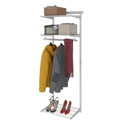 Вешалка с полками Praktik Home Basic G60, гардеробная система, белая