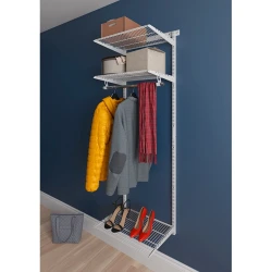 Вешалка с полками Praktik Home Basic G60, гардеробная система, белая