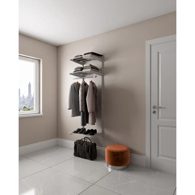 Вешалка с полками Praktik Home Basic G60, гардеробная система, белая Вешалка с полками Praktik Home Basic G60, гардеробная система, белая