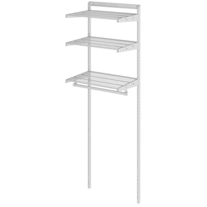 Вешалка с полками Praktik Home Basic G60, гардеробная система, белая Вешалка с полками Praktik Home Basic G60, гардеробная система, белая