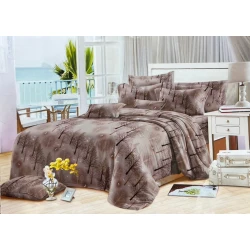 Комплект постельного белья Luxe Cotton LX-MK-0029, простыня 200x220 см, пододеяльник 200x220 см, наволочки 50x70 см, двуспальный, сатин, разноцветный