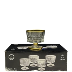 Набор креманок SHA-00003417 стекло, прозрачный/золотистый, 6 шт Набор креманок SHA-00003417 стекло, прозрачный/золотистый, 6 шт
