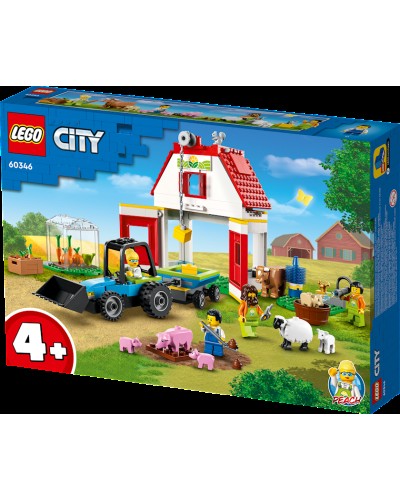 Konstruktor LEGO City Farm Barn & Farm Animals 60346, 4+ yaş, 230 hissə