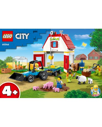 Konstruktor LEGO City Farm Barn & Farm Animals 60346, 4+ yaş, 230 hissə