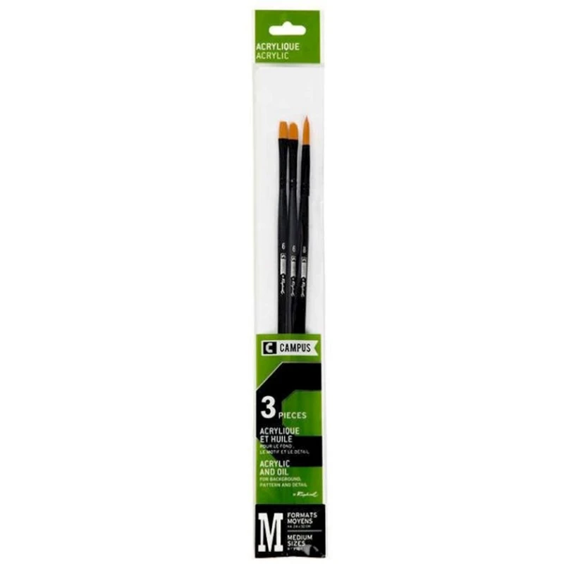 Набор кистей Sennelier Raphael Campus Acrylic Brushes, M, 3 шт Набор кистей Sennelier Raphael Campus Acrylic Brushes, M, 3 шт