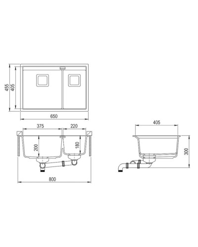 Mətbəx çanağı Aquasanita SQD 150-601