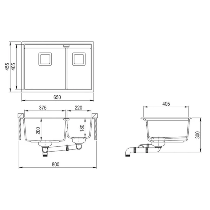 Mətbəx çanağı Aquasanita SQD 150-601 Mətbəx çanağı Aquasanita SQD 150-601