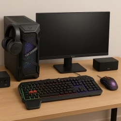 Комплект настольного компьютера Dell: Intel i7-3770, 32 ГБ ОЗУ, видеокарта RTX 3060, 12 ГБ твердотельный накопитель на 1 ТБ, жесткий диск на 1 ТБ, монитор Dell 23,8 дюйма с частотой 165 Гц, игровые клавиши ASUS TUF RGB