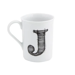 Кружка Porland Letter J 04AP016109, белая, 285 мл