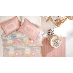 Комплект постельного белья Yataş Havanna, пике 160x220 см, простыня 100x200x36 см, наволочка 50x70 см, односпальный, хлопок, розовый