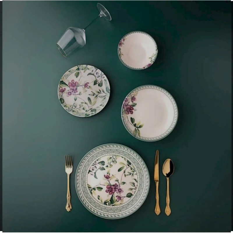 Набор столовой посуды SHA-00002525, керамика, разноцветный, 6 персон, 24 предметов