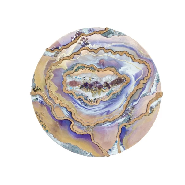 Panno Art by Ulviya Kakhramanova Bənövşəyi fantaziyalar, epoksid qatran/teksturlu pasta, 90 sm