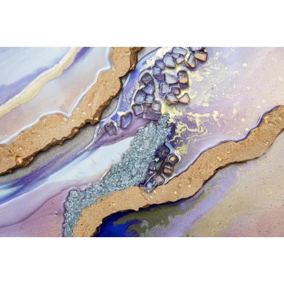 Panno Art by Ulviya Kakhramanova Bənövşəyi fantaziyalar, epoksid qatran/teksturlu pasta, 90 sm