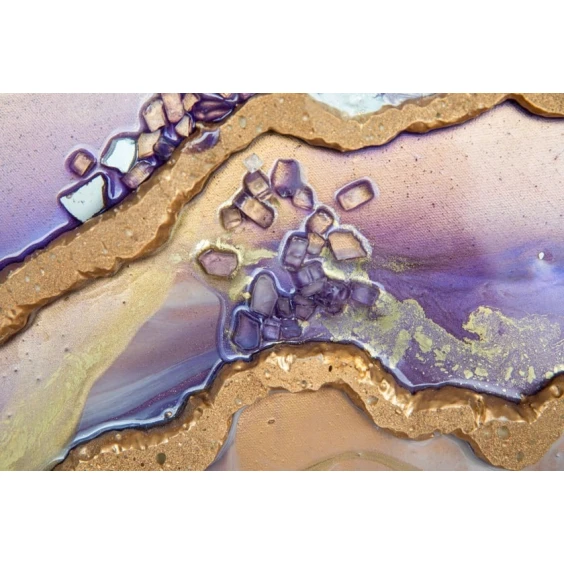 Panno Art by Ulviya Kakhramanova Bənövşəyi fantaziyalar, epoksid qatran/teksturlu pasta, 90 sm