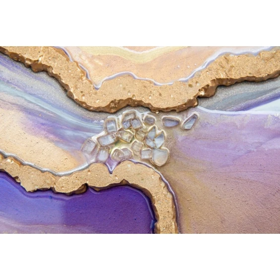 Panno Art by Ulviya Kakhramanova Bənövşəyi fantaziyalar, epoksid qatran/teksturlu pasta, 90 sm