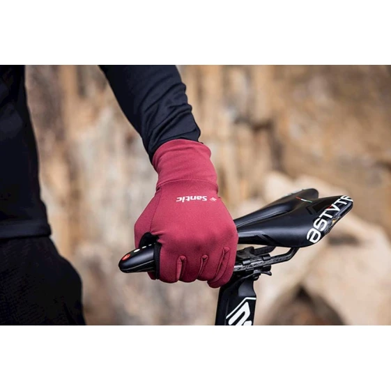 Велоперчатки Santic W0P079J, бордовые, полиэстер, размер S Велоперчатки Santic W0P079J, бордовые, полиэстер, размер S