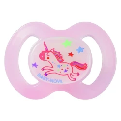 Пустышка Baby Nova, ортодонтическая, 0-6 месяцев, силикон, светящаяся в темноте, розовый Пустышка Baby Nova, ортодонтическая, 0-6 месяцев, силикон, светящаяся в темноте, розовый