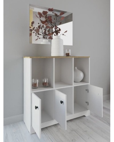 Tumba Letta 3563_Letta25KomodHighRu4kiKruglie3MixVotan, 96.6х35.4х94 sm