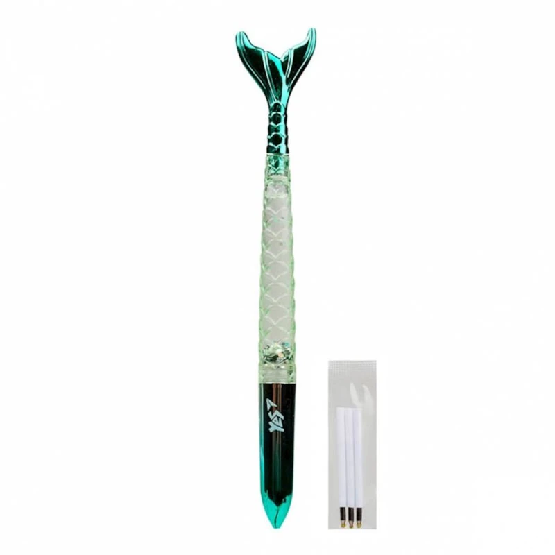 Diyircəkli qələm Yes Mermaid Dream 411915, maye və qlitter ilə, 3 ədəd mil ilə dəstdə, 0.7 mm, göy, çeşiddə