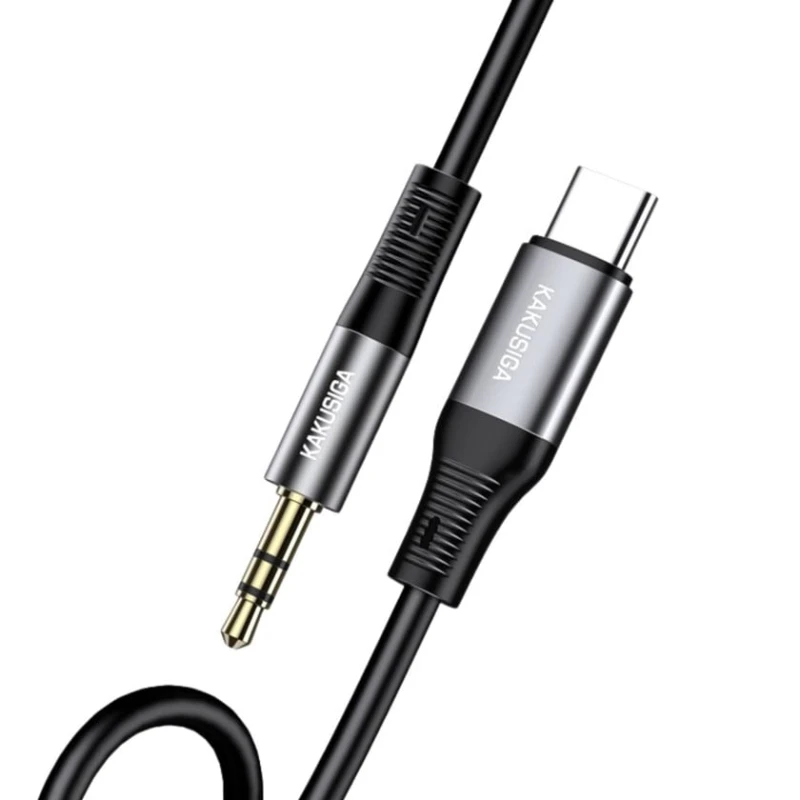 Кабель AUX Kakusiga KSC-891 3.5mm - Type-C, 1 м Кабель AUX Kakusiga KSC-891 3.5mm - Type-C, 1 м
