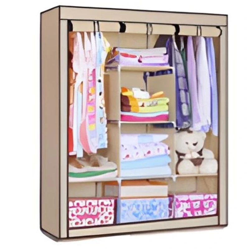 Портативный шкаф PY35, металл/ткань, бежевый, 130x45x175 см