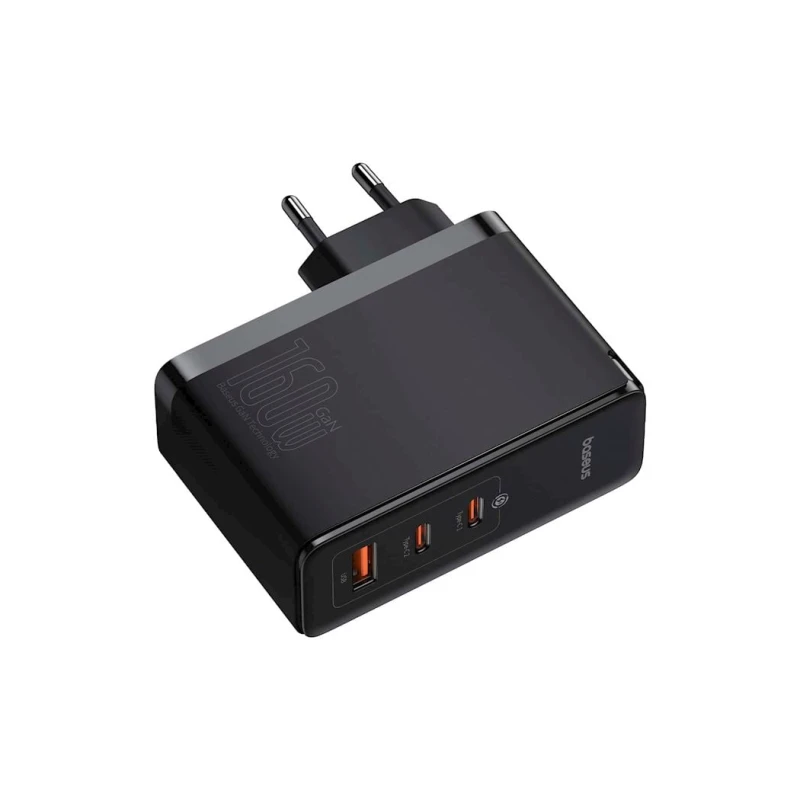 Зарядное устройство Baseus GaN5 Pro Digital Fast Charger 2C+U 160W EU Cluster Black