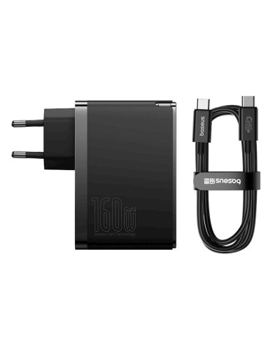 Enerji toplama cihazı Baseus GaN5 Pro Digital Fast Charger 2C+U 160W EU Cluster Black