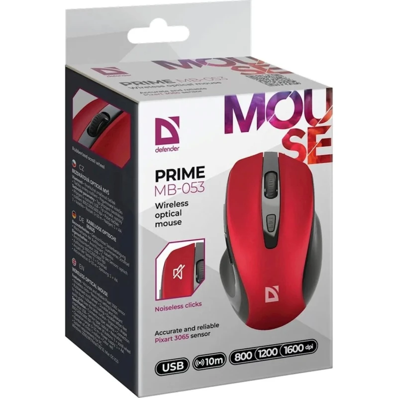 Мышь Defender Prime MB-053 Red (52052)