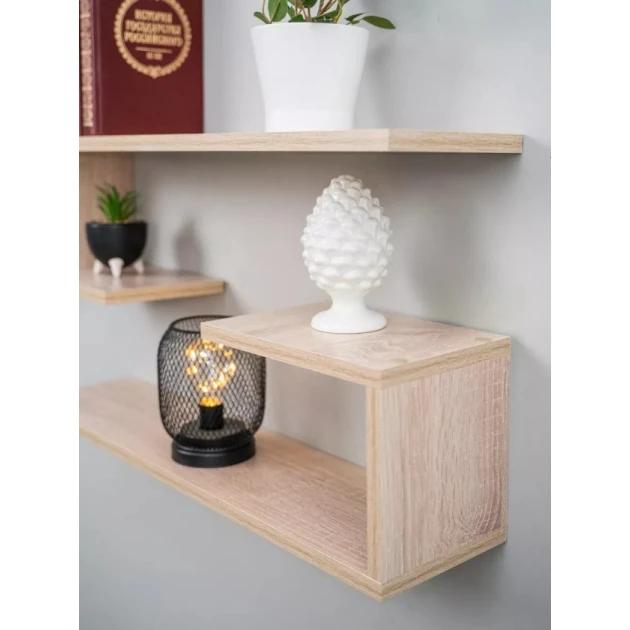 Divar rəfi Art Mebel 155, laminat, 40х70х16 sm, bej