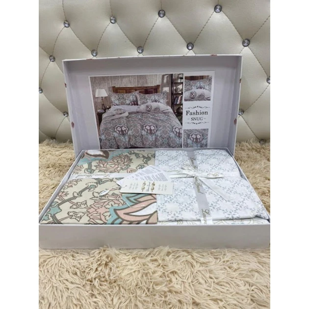 Yataq dəsti MiraNova LQ-052, yorğan üzü 200×230 sm, mələfə 245×250 sm, yastıq üzü 50×70 sm, avro, satin, rəngbərəng